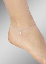 Delicaat Figaro enkelbandje met hartje hanger 