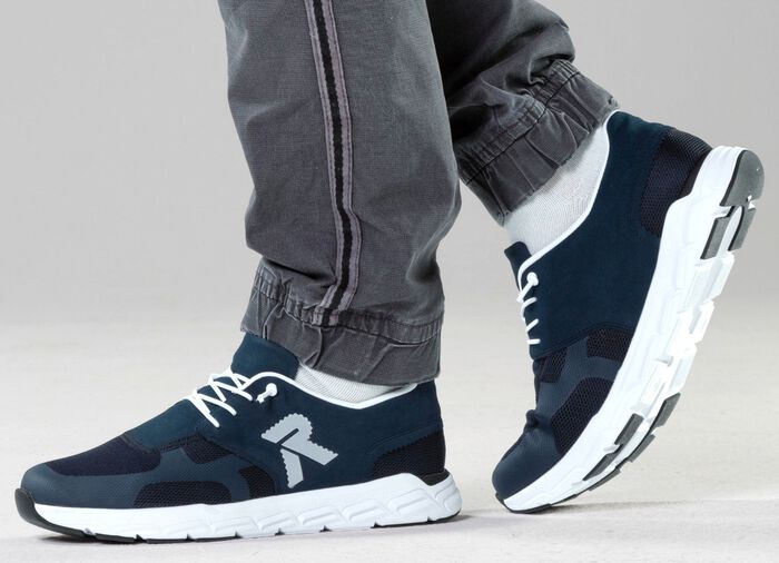 Rieker sneakers met elastische decoratieve vetersluiting 