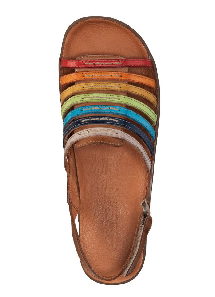 Gemini sandaal van rundnappaleer BRUIN-MULTICOLOR
