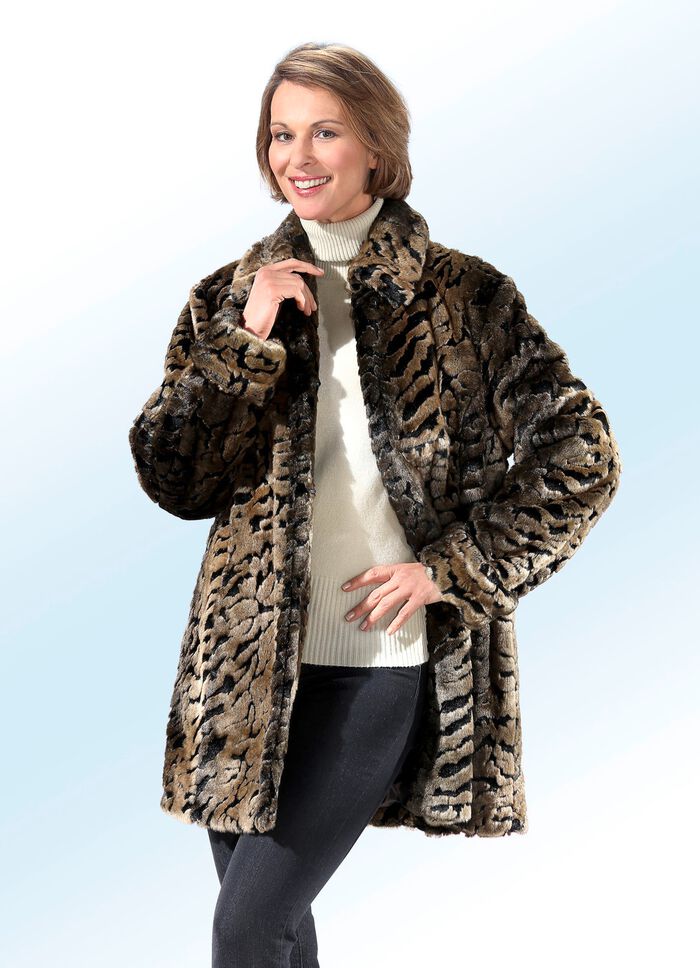 Lange jas van heerlijk zacht imitatiebont 