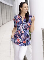 Overhemdtuniek met opstaande kraag 