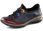 Rieker pantoffels met elastisch snelvetersysteem BLAUW-MULTICOLOR