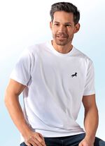 Set van 3 shirts, effen met geborduurd motief 