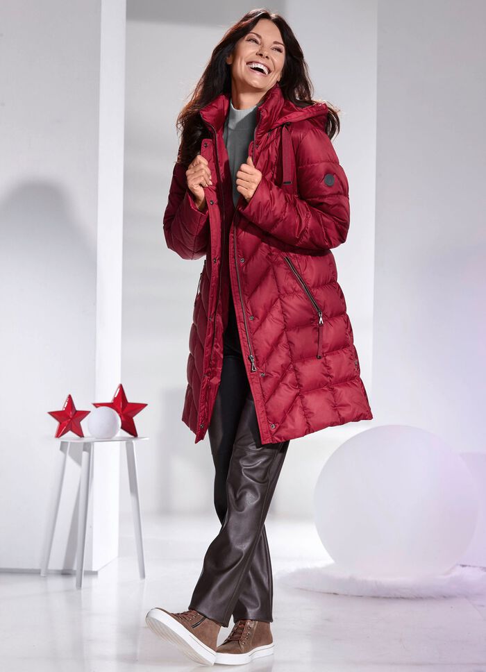 Korte jas met afneembare capuchon RUBY RED