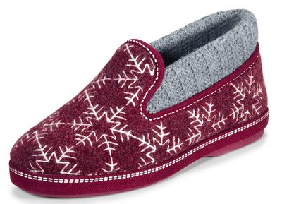 Laurina pantoffels met gewatteerde gebreide kraag 