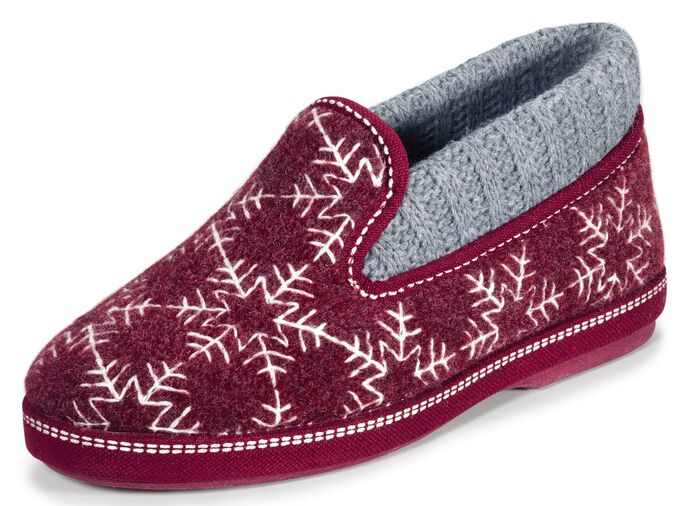 Laurina pantoffels met gewatteerde gebreide kraag 