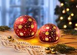 Verlichte ballen, set van 2 ROOD