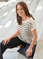 Trui met bloemenpaillettenmotief 