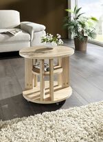 Salontafel met 2 planken en 4 wielen EIK SONOMA