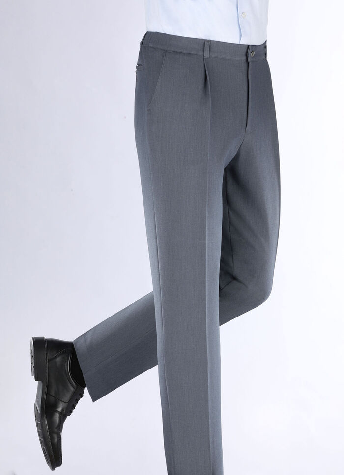 "Klaus Models" broek met plooien in 3 kleuren ROOKBLAUW GEMÊLEERD