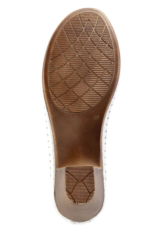 Gemini pumps van rundnappaleer met strik WIT-MULTICOLOR