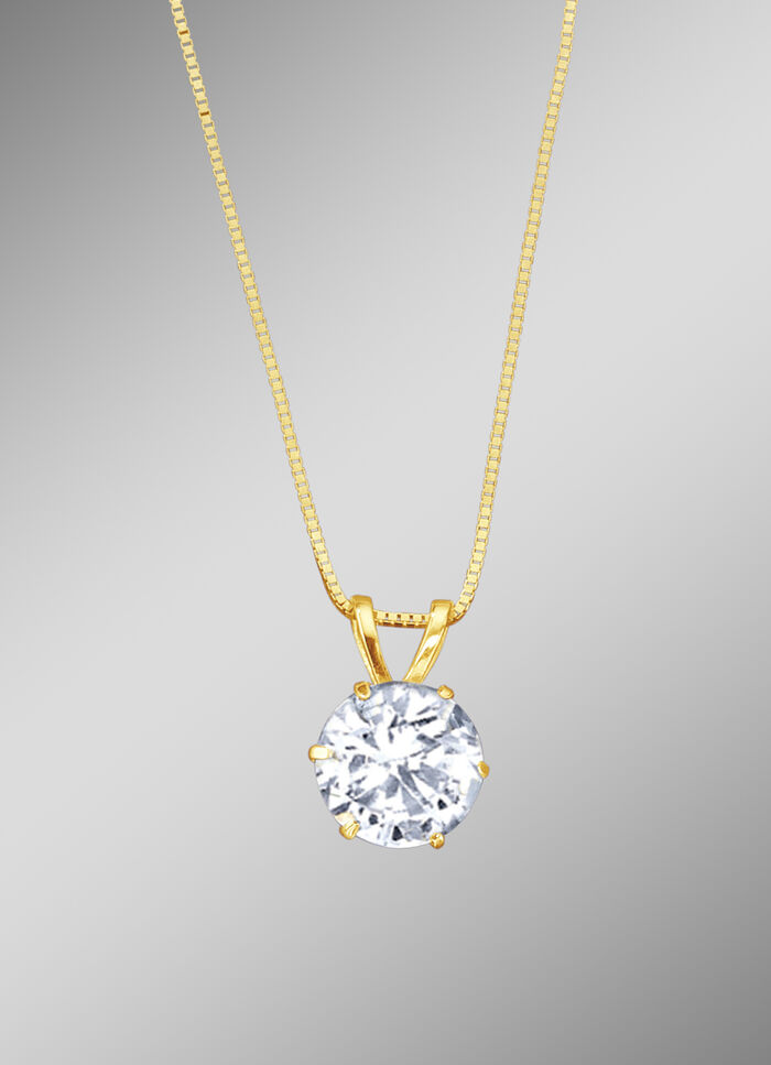 Hanger met synthetische zirkonia en Venetiaanse ketting 