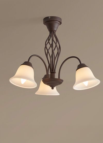 Lichtserie van metaal met glazen kappen 