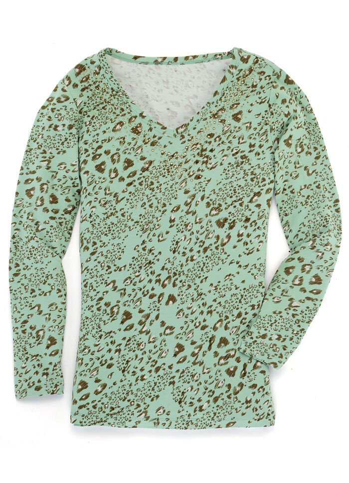 Overhemd met allover patroon in 2 kleuren SALIE BRUIN ECRU