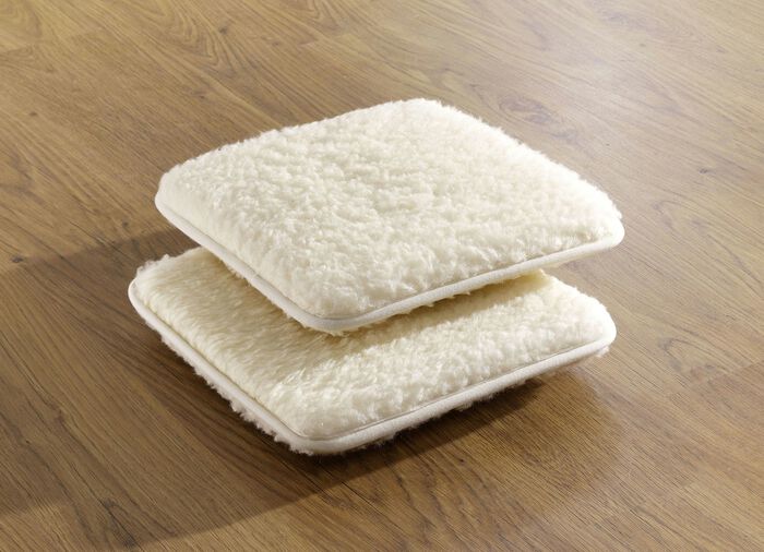 Licardo stoelkussens, set van 2, gemaakt van zuiver scheerwol NATUUR