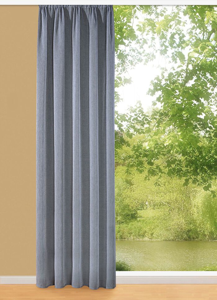 Gordijn in linnenlook BLAUWGRIJS