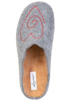 Laurina, klassieke damespantoffels, met uitneembaar voetbed HELLGRAU