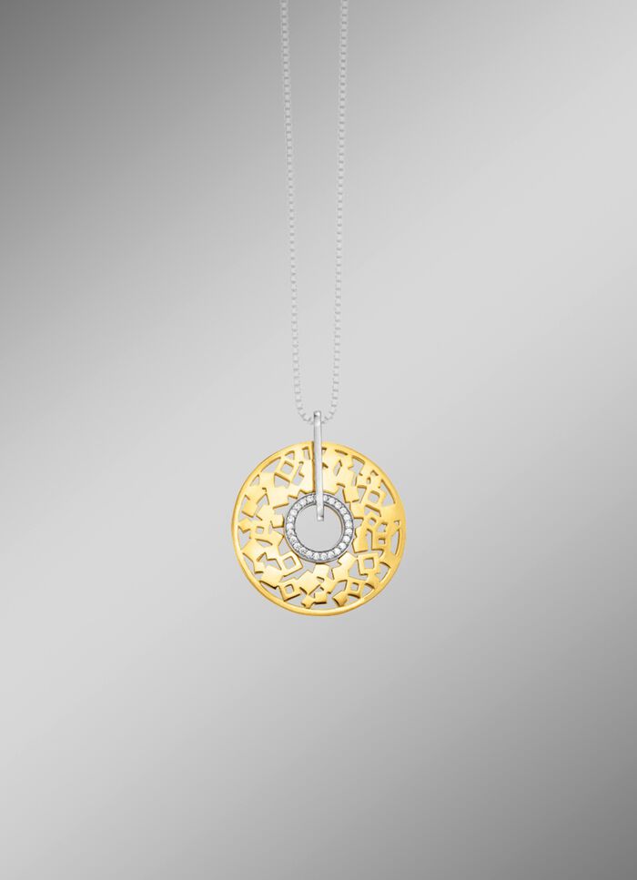 Chique hanger in tweekleurig met zirkonia 