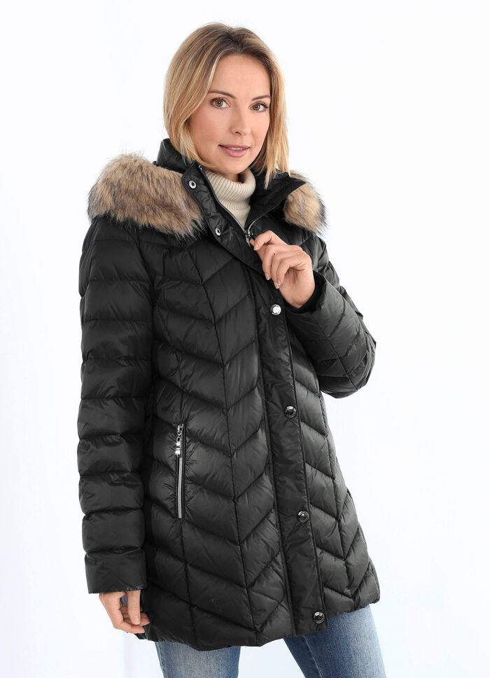 Donsjack met afneembare capuchon 