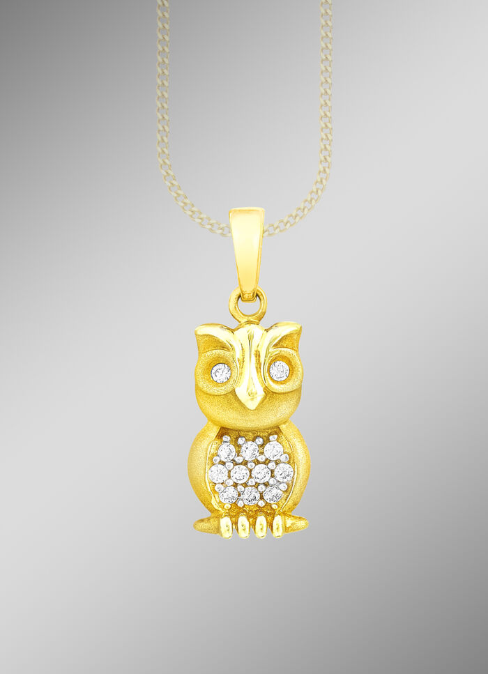 Lieve uilhanger met zirkonia 