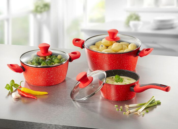 Ultra krasbestendige Granit Royal pottenset, 6-delig 