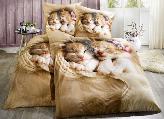 ‘Dobnig‘ beddengoedset met kittens 