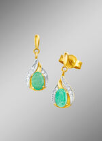 Oorbellen met smaragd en diamanten 