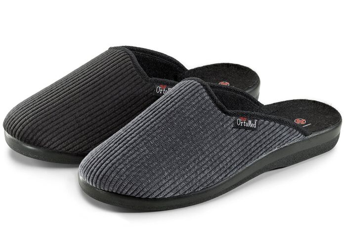 Tweepack klassieke herenpantoffels, breedte H, met anatomisch gevormd voetbed 