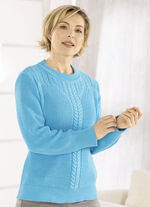 Trui gemaakt van duurzaam gerecycled katoen TURQUOISE