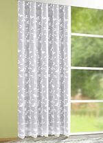 Gordijn met bloemen-guirlande WIT