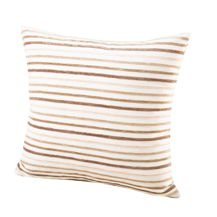 Kussenhoes met strepenmotief BEIGE