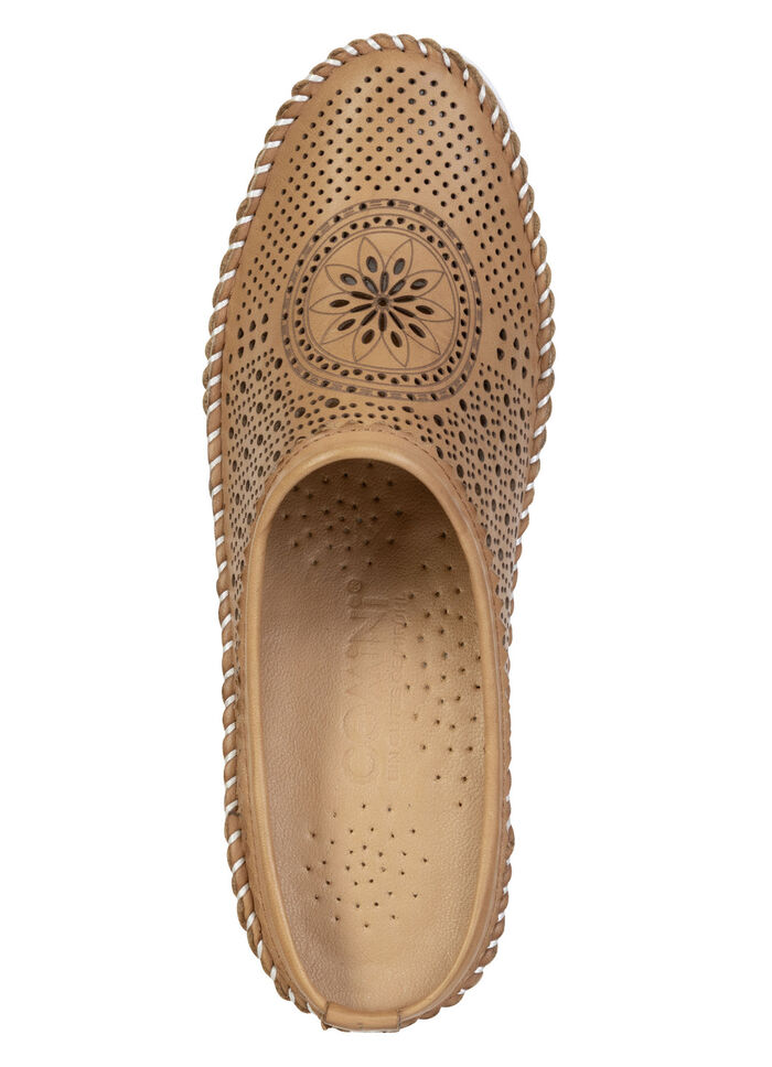 Gemini, zomerse damessabot, breedte G, met uitneembaar voetbed COGNAC