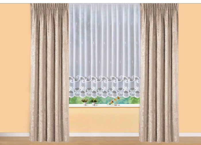 Lichtgewicht bloemengordijn met automatische plooien 