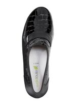 Waldl&auml;ufer pantoffels van lakleer met krokodillenreli&euml;f en nappaleer 