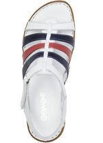 Gemini sandaal met bandjes van rundnappaleer WIT-BLAUW-ROOD