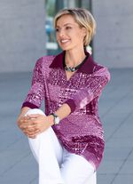 Poloshirt met 3/4-mouwen in 3 kleuren PAARSE BES