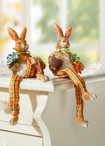 Edge krukjes, set van 2, gemaakt van kunststeen en textielmateriaal 