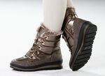 ELENA EDEN, gevoerde dameslaarzen, winterschoenen, breedte G, met uitneembaar voetbed BRONS