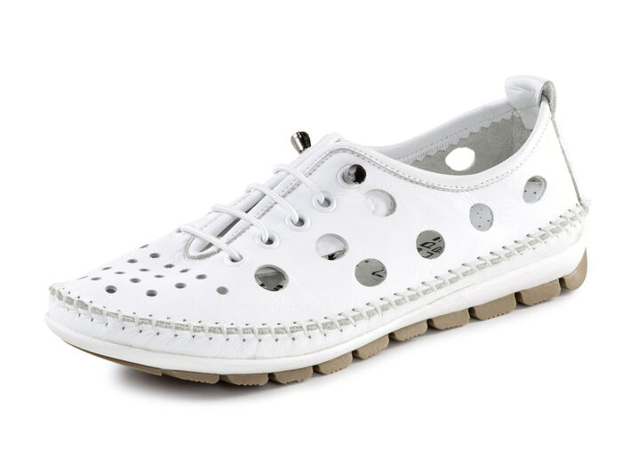 ELENA EDEN, zomerse damespantoffels, breedte G, met uitneembaar voetbed WEISS