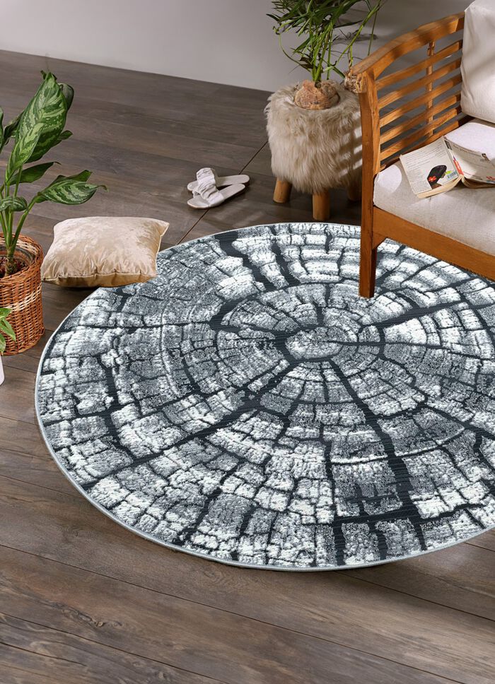 Tapijt in een natuurlijk boomstamontwerp 