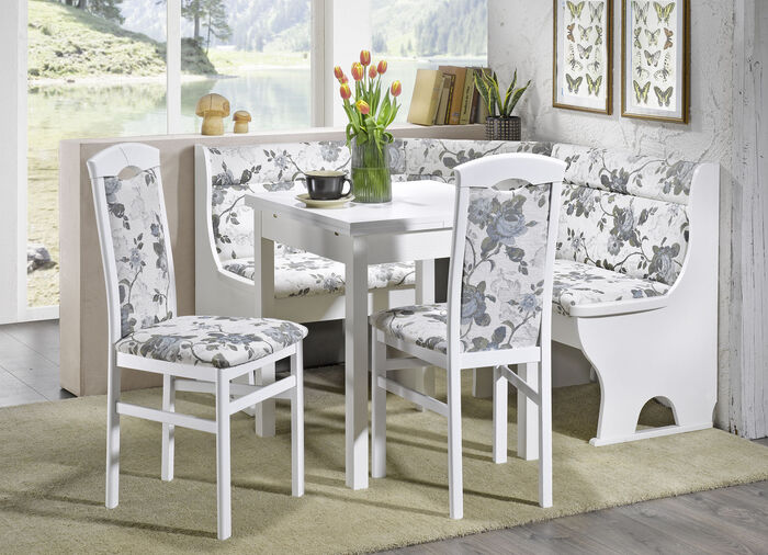 Eetkamermeubelen van massief beukenhout WIT-CRÈME-GRIJS