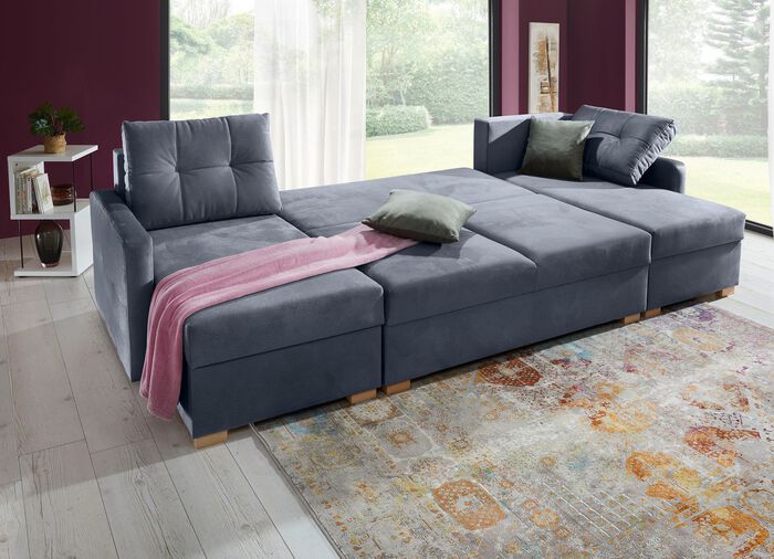 Gezellige woonkamer met bedfunctie ANTRACIET