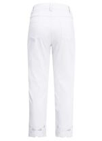 Broek met geborduurd bloemenoogje WIT
