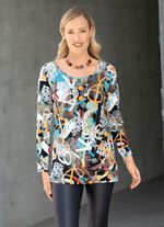 Fascinerend lang shirt met decoratieve strass steentjes 