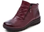 ELENA EDEN, gevoerde dameslaarzen, winterschoenen, breedte H, met rits BORDEAUX
