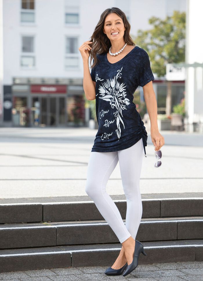 Lang shirt in batiklook in 2 kleuren 