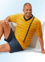 Shortama met V-hals en geplaatste printmotief 