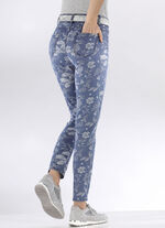 Jeans met bloemdessin JEANS BLAUW-BLAUW