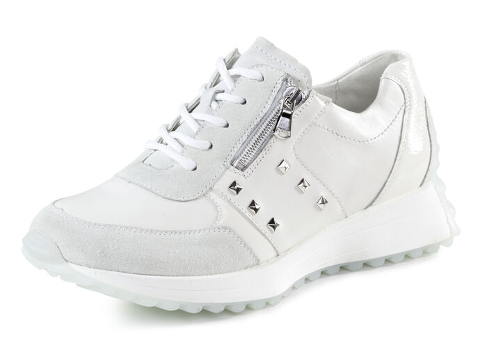 Waldläufer sneakers met klinknagels WIT-IJSGRIJS
