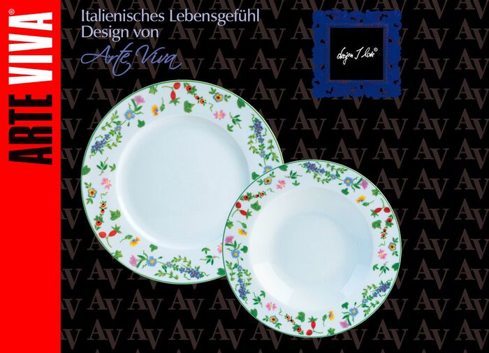 Millefiori porseleinen servies gemaakt van hoogwaardig wit porselein 